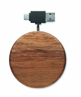 Logotrade corporate gift image of: Wireless charger in acacia 15W